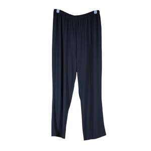 Roaman's Plus Size Black Stretchy Business Casual Formal Elastic Waist Pants